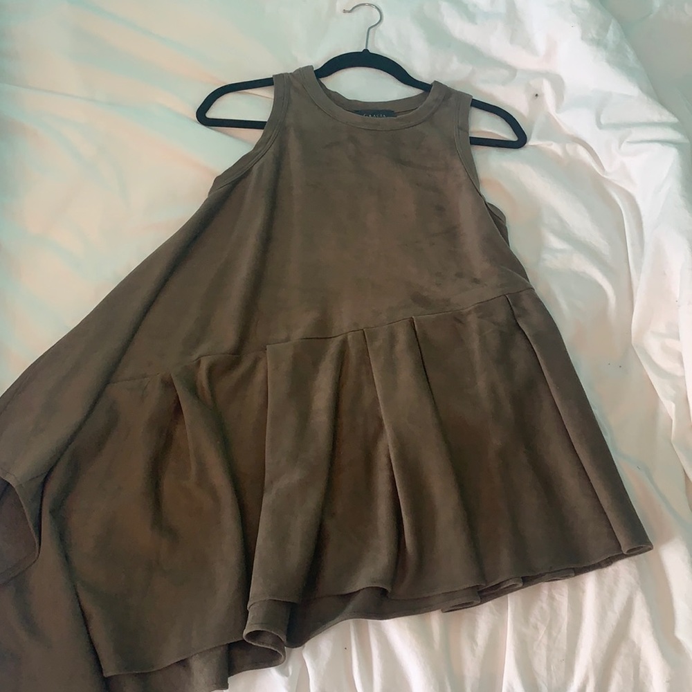 assymetric suede top